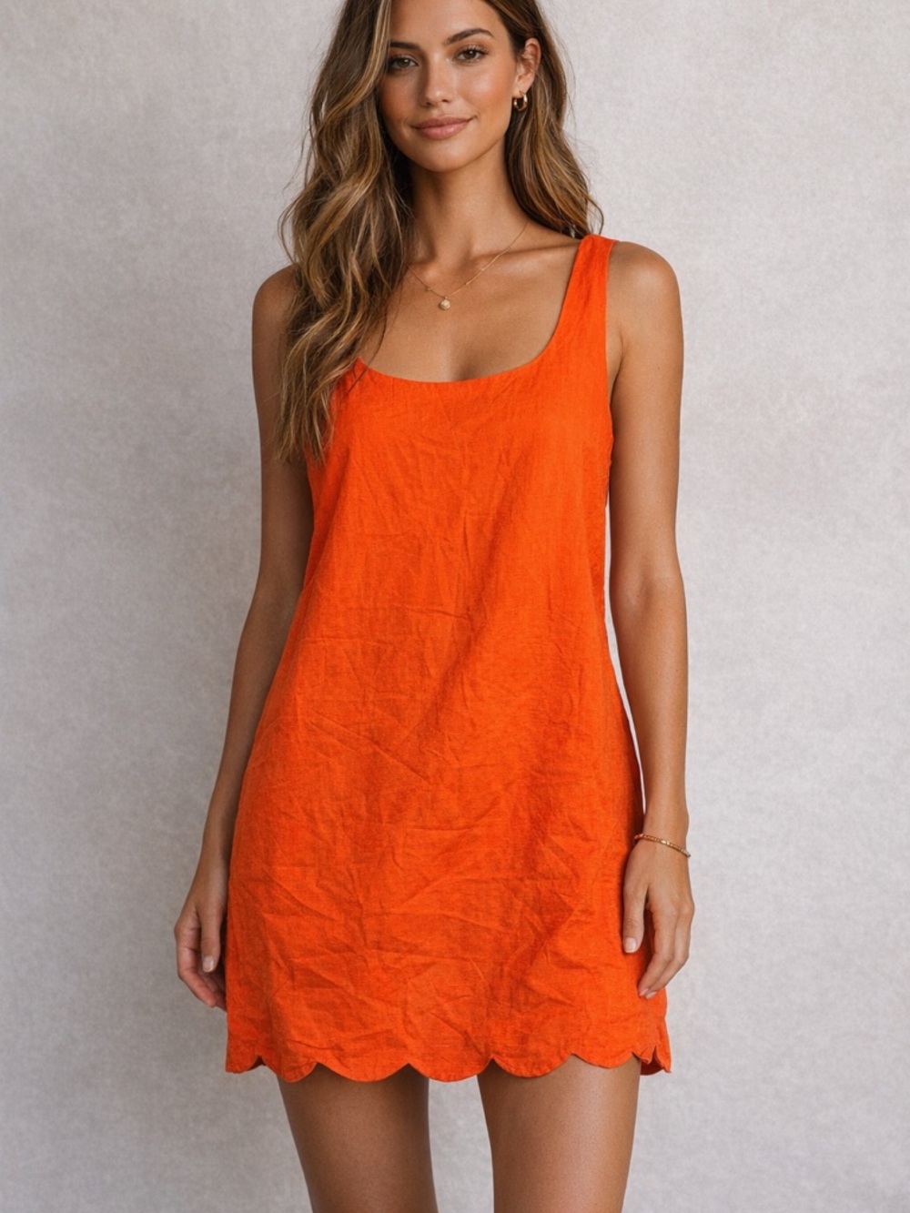 kate spade Bright red  Orange Sleeveless Mini Dress - Picture 4 of 5